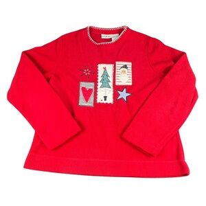 White Stag Red Holiday Fleece Sweatshirt – Festive Comfort, Size M